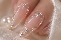 Illustrative AI manicure — Crystal outlines