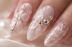 Illustrative AI manicure — Floral details